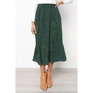 Pocket Pleaded Midi Skirt